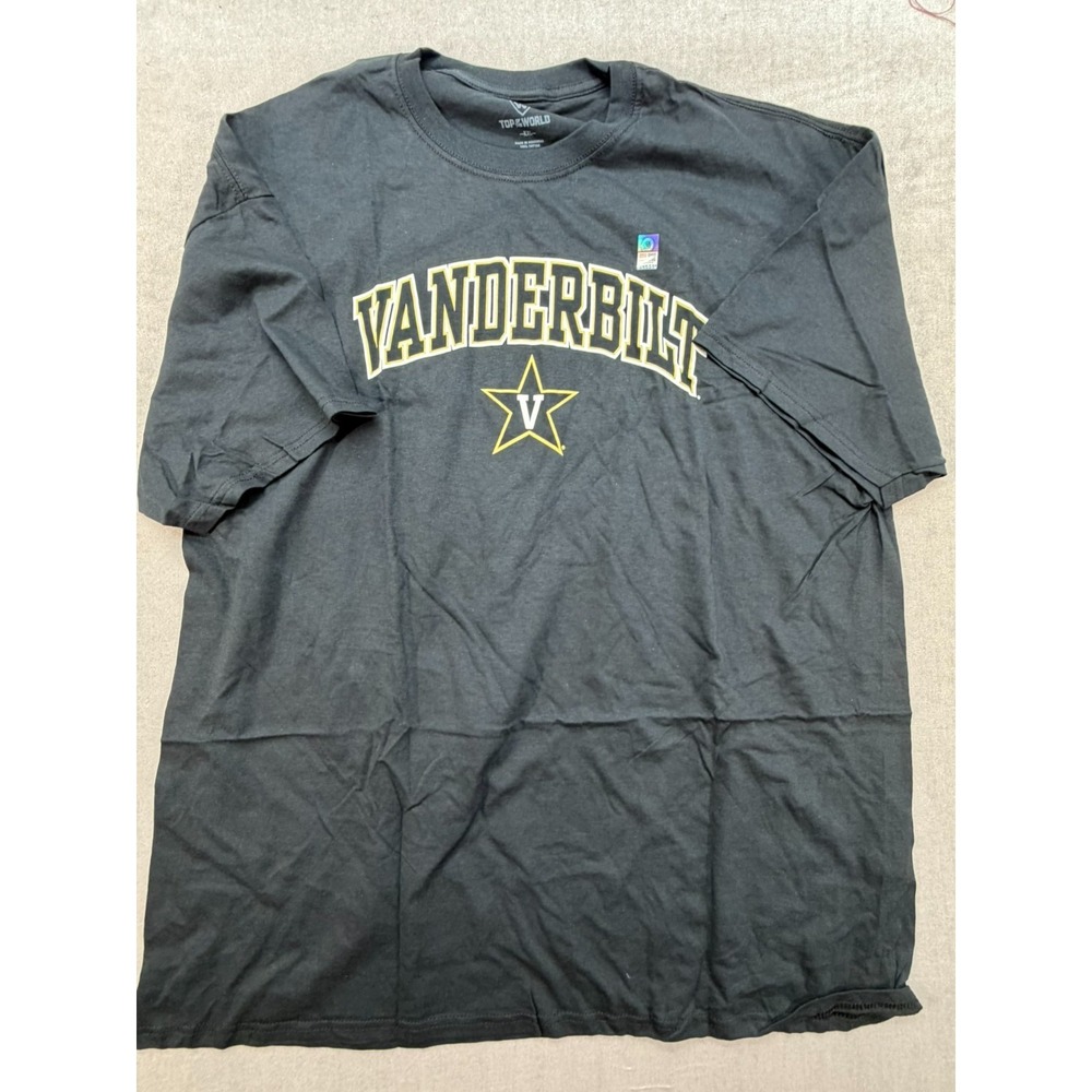 NWT NCAA Vanderbilt University Top of the World Shirt Black Size XXL